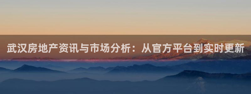 和记娱乐怡情博官网：武汉房地产资讯与市场分析：从官方平台到实