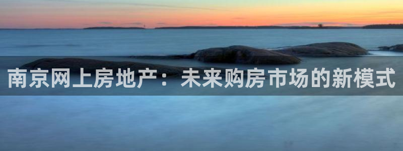 和记娱乐h8官网：南京网上房地产：未来购房市场的新模式