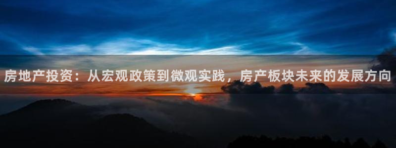 和记官网平台：房地产投资：从宏观政策到微观实践，房产板块未来