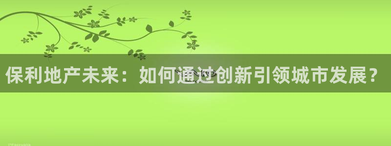 和生记官网：保利地产未来：如何通过创新引领城市发展？