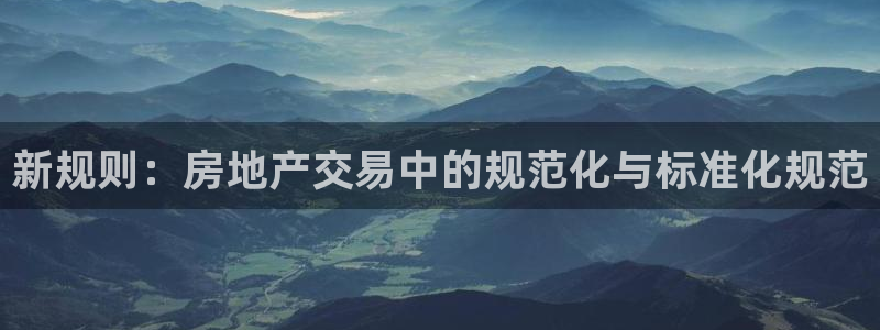 和记电官网：新规则：房地产交易中的规范化与标准化规范